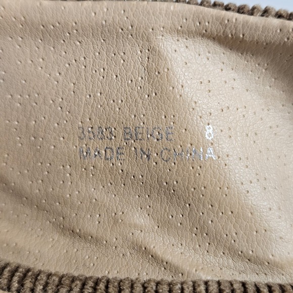 Brown CITE Women's Corduroy Slingback Wedge Open Toe Espadrille Size 8 Y2K Style - Picture 6 of 8